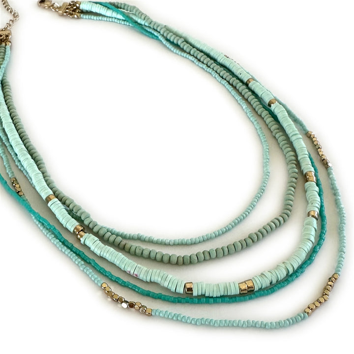 Wyo-Horse Wholesale Western Fashion Jewelry -J200-5-Layered-Arvada-Bead-Necklace