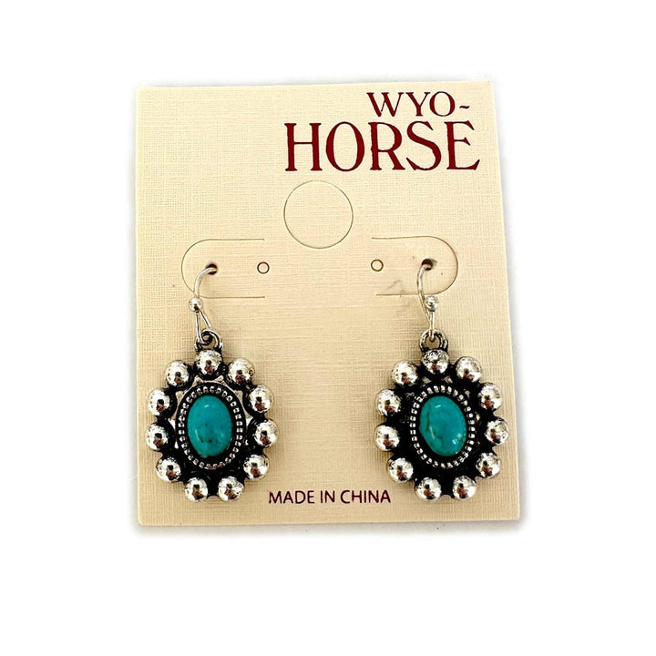 Round Rosary Earrings - AB, Ivory or Turquoise