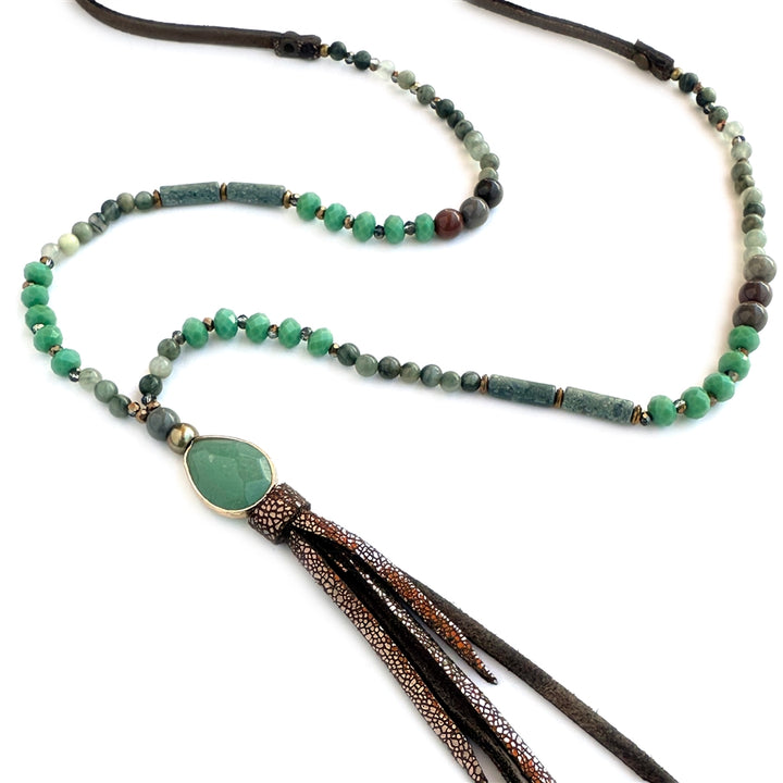 Wyo-Horse Wholesale Western Fashion Jewelry -J512-Faceted-Glass-Bead-Necklace
