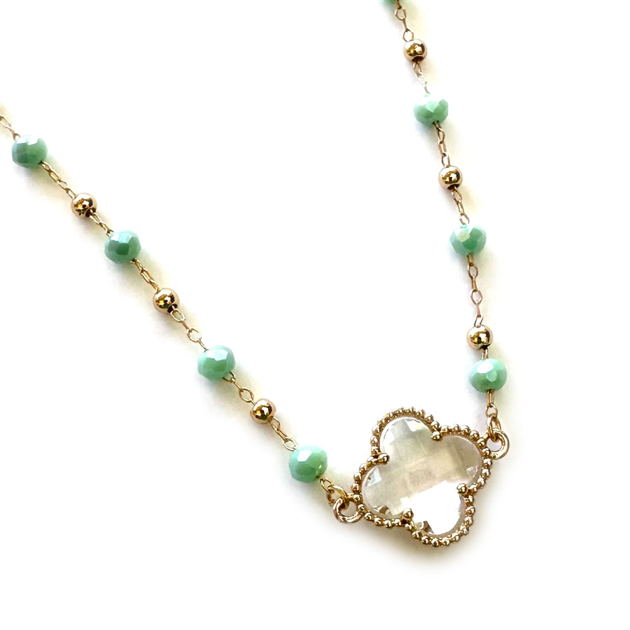 Wyo-Horse Wholesale Western Fashion Jewelry -J507-Small-Rosary-Clover-Necklace