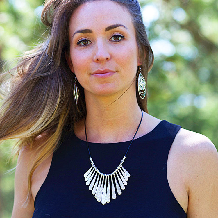 Zia Burst Necklace - Silver or Patina-Wyo-Horse