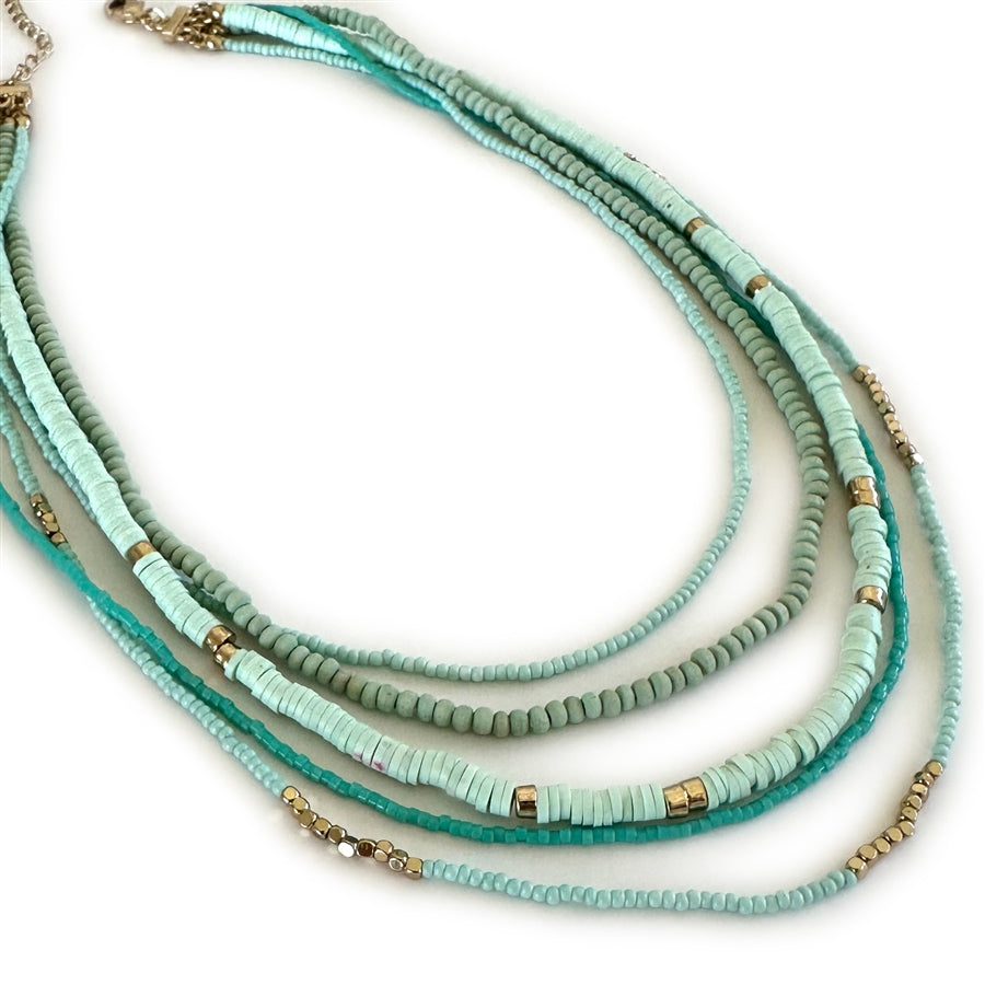 Wyo-Horse Wholesale Western Fashion Jewelry -J200-5-Layered-Arvada-Bead-Necklace