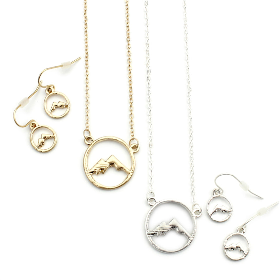 Wyo-Horse Wholesale Western Fashion Jewelry -J276-Mountain-Circle-Necklace-Set