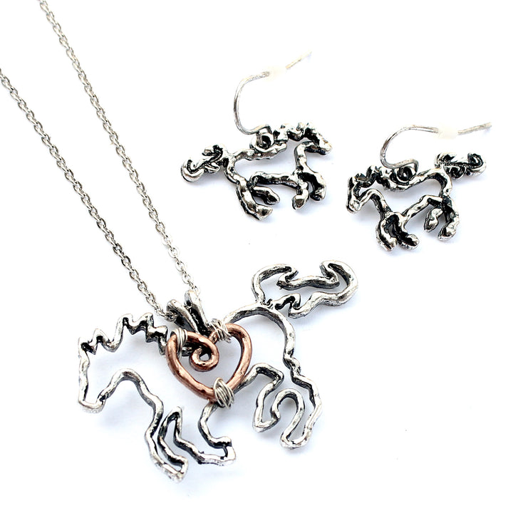 Wire Horse and Heart - Silver-Wyo-Horse