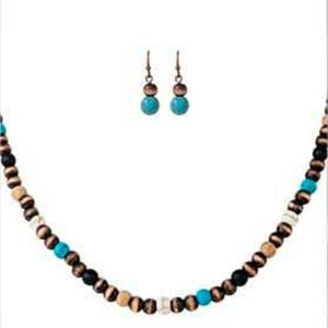 Wyo-Horse Wholesale Western Fashion Jewelry -J390-Cactus-and-Stone-Necklace-Set