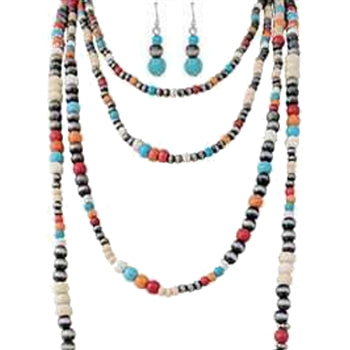 Wyo-Horse Wholesale Western Fashion Jewelry -J431DB-Statement-Horseshoe-Necklace-Set