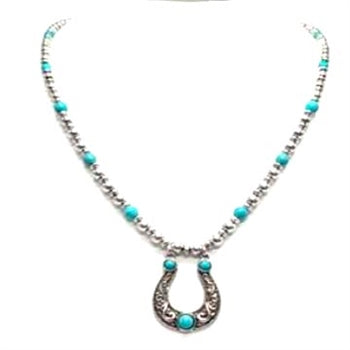 Wyo-Horse Wholesale Western Fashion Jewelry -J432-Stone-Set-Squash-Blossom-Necklace-Set