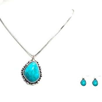 Wyo-Horse Wholesale Western Fashion Jewelry -J441-Teardrop-Horse-Flowers-Chain-Necklace