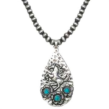 Wyo-Horse Wholesale Western Fashion Jewelry -J443BW-Triple-Long-Bead-Necklace-Set