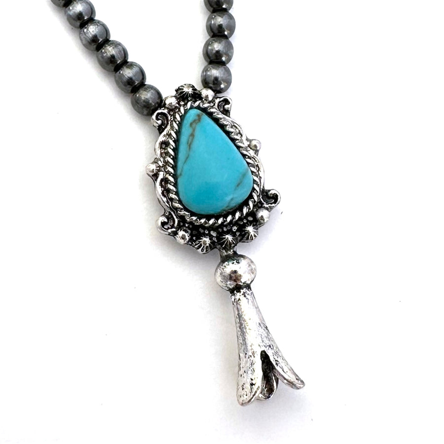 Wyo-Horse Wholesale Western Fashion Jewelry -J468-Delicate-Squash-Blossom-Necklace-Navajo