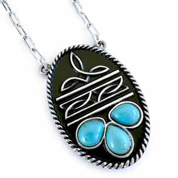 Wyo-Horse Wholesale Western Fashion Jewelry -JE481TQ-Silver-Cowtag-with-Turquoise-Diamond-Earrings