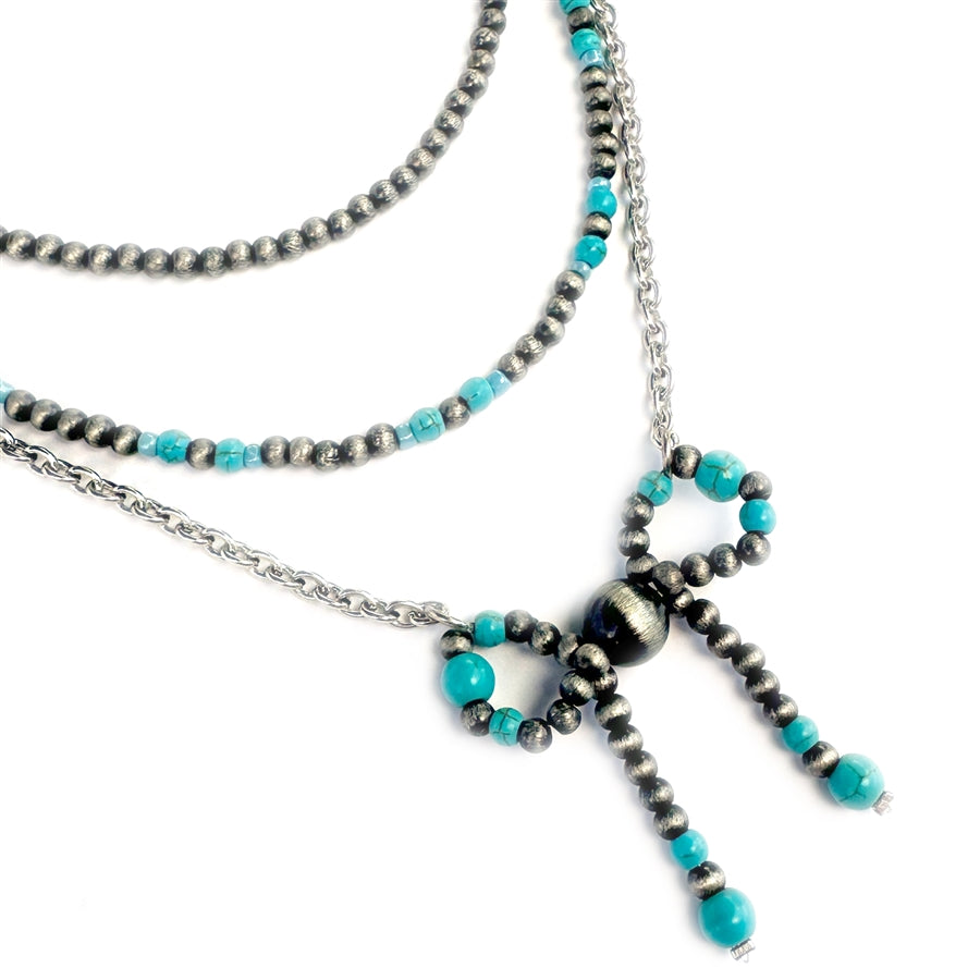 Wyo-Horse Wholesale Western Fashion Jewelry -J505-Tiniest-Bead-Bow-String-Necklace