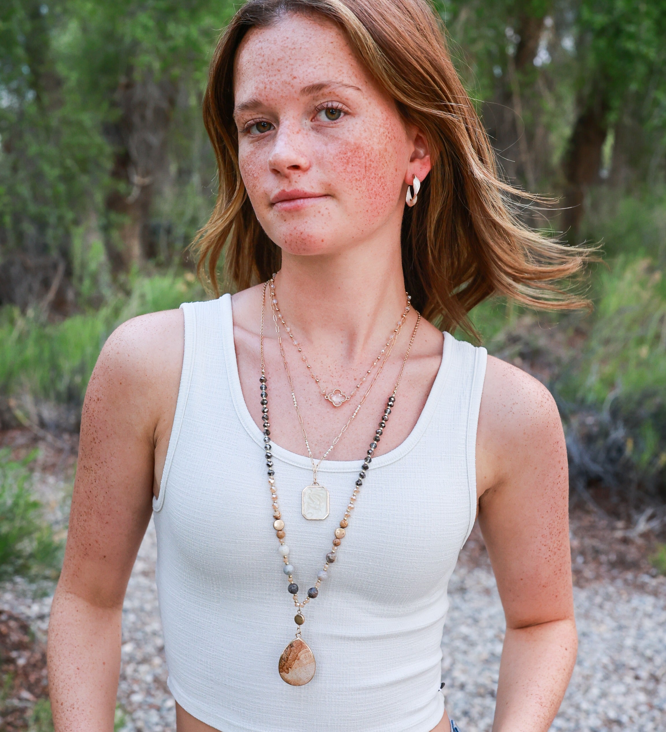Model photo of Wyo-Horse Jewelry - cheap western gypsy women's wholesale costume jewelry for cowgirls & horse lovers