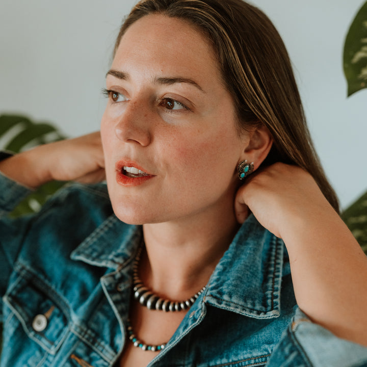 The Phoenix Layered Silver and Turquoise Bead Necklace - Wyo-Horse - cheap cowgirl western fashion jewelry