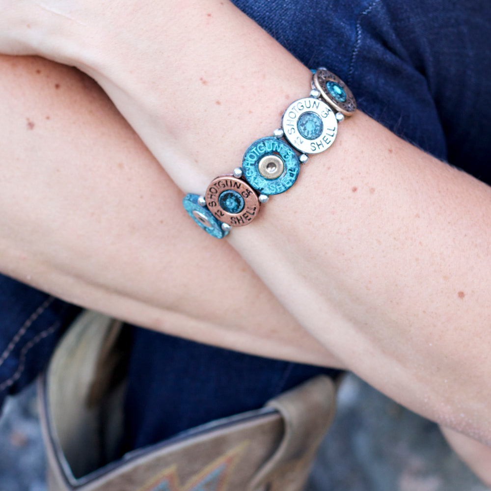 Shotgun Shell Bracelet - Three-Tone or Patina-Wyo-Horse
