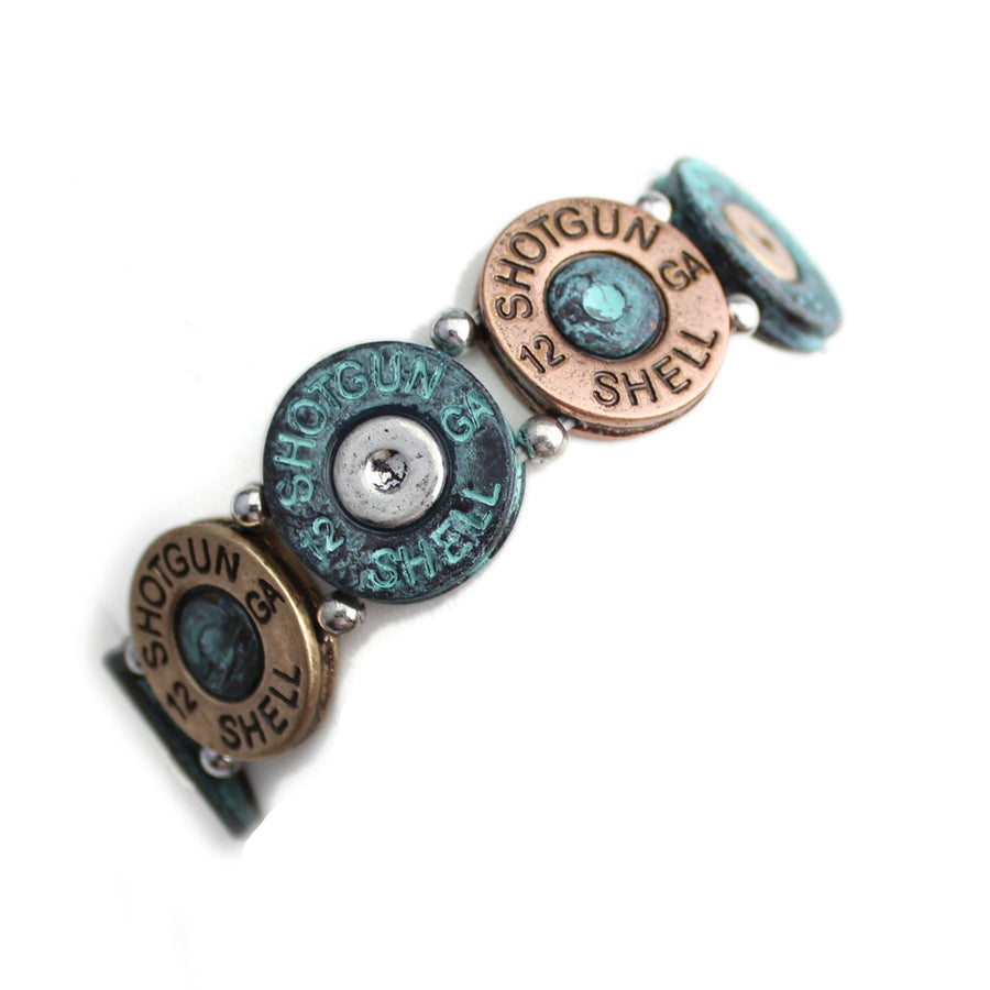 Shotgun Shell Bracelet - Three-Tone or Patina-Wyo-Horse