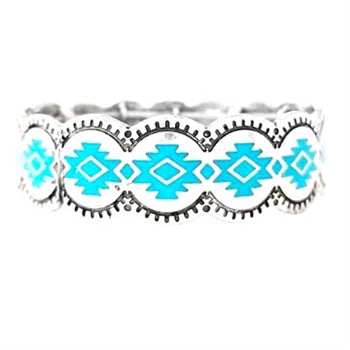 Wyo-Horse Wholesale Western Fashion Jewelry -JB399TQ-Triple-Stretch-Bracelet-with-Horses