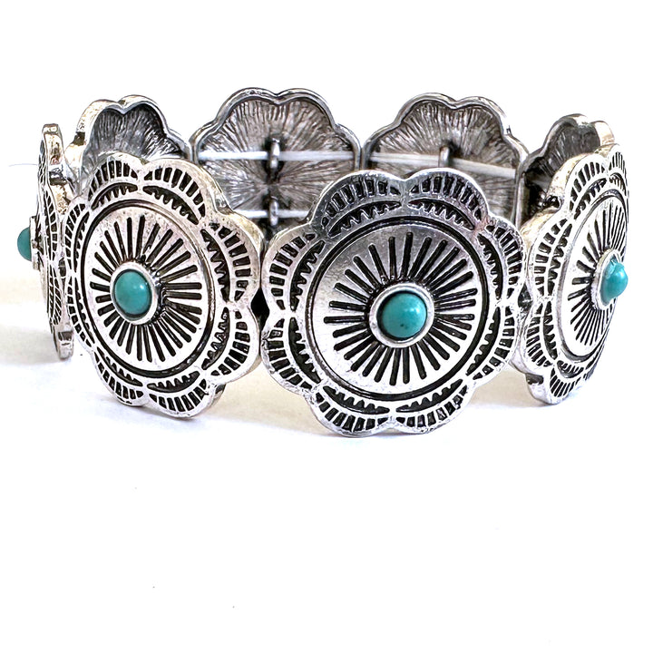 Circular Concho Stretch Bracelet - Wyo-Horse - cheap cowgirl western fashion jewelry