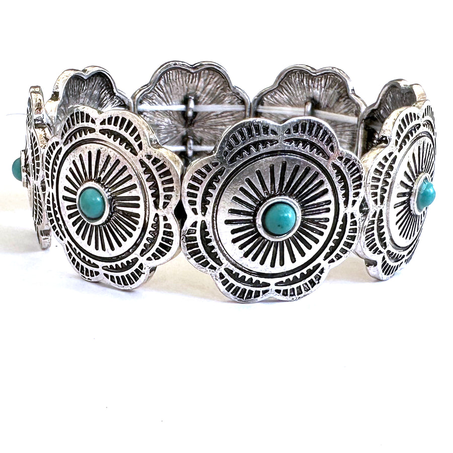 Circular Concho Stretch Bracelet - Wyo-Horse - cheap cowgirl western fashion jewelry
