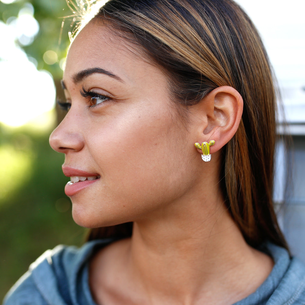 Set of Three Pair of Cactus Earrings