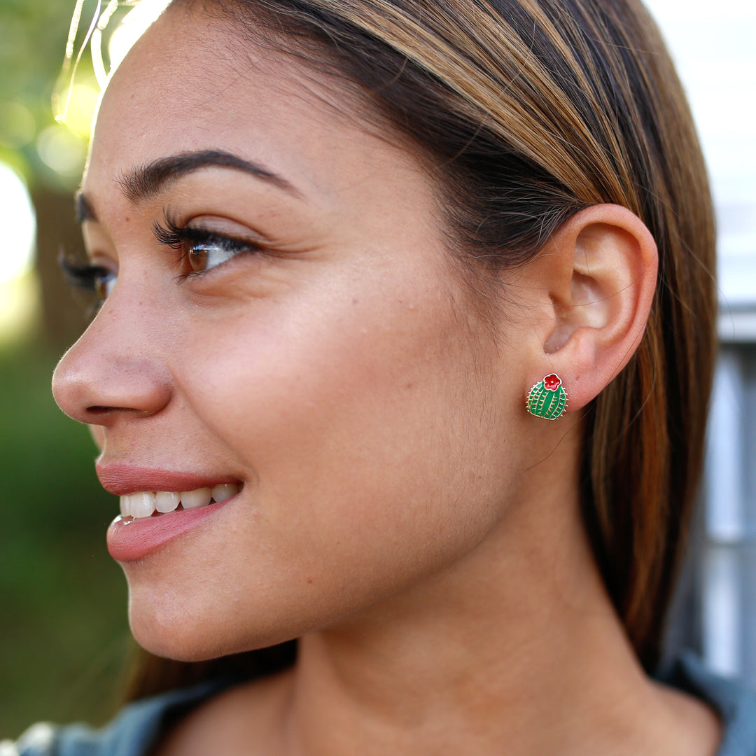 Set of Three Pair of Cactus Earrings