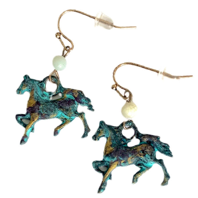 Show Horse Earrings - Patina