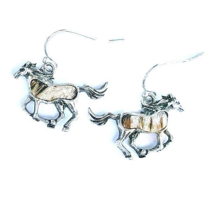 Hair on Hide Horse Earrings