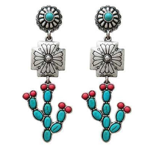 Concho and Cactus Earrings