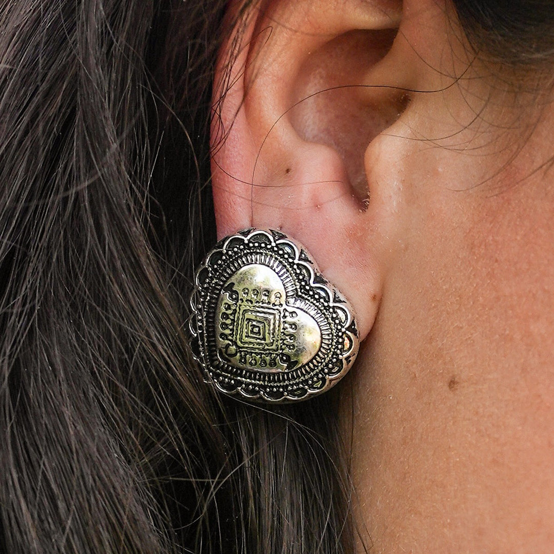 Set of Three Pair of Western Stud Concho Earrings Set