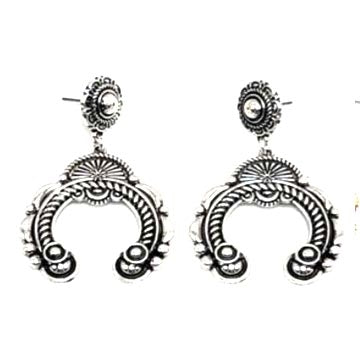 Silver Cast Squash Blossom Earrings
