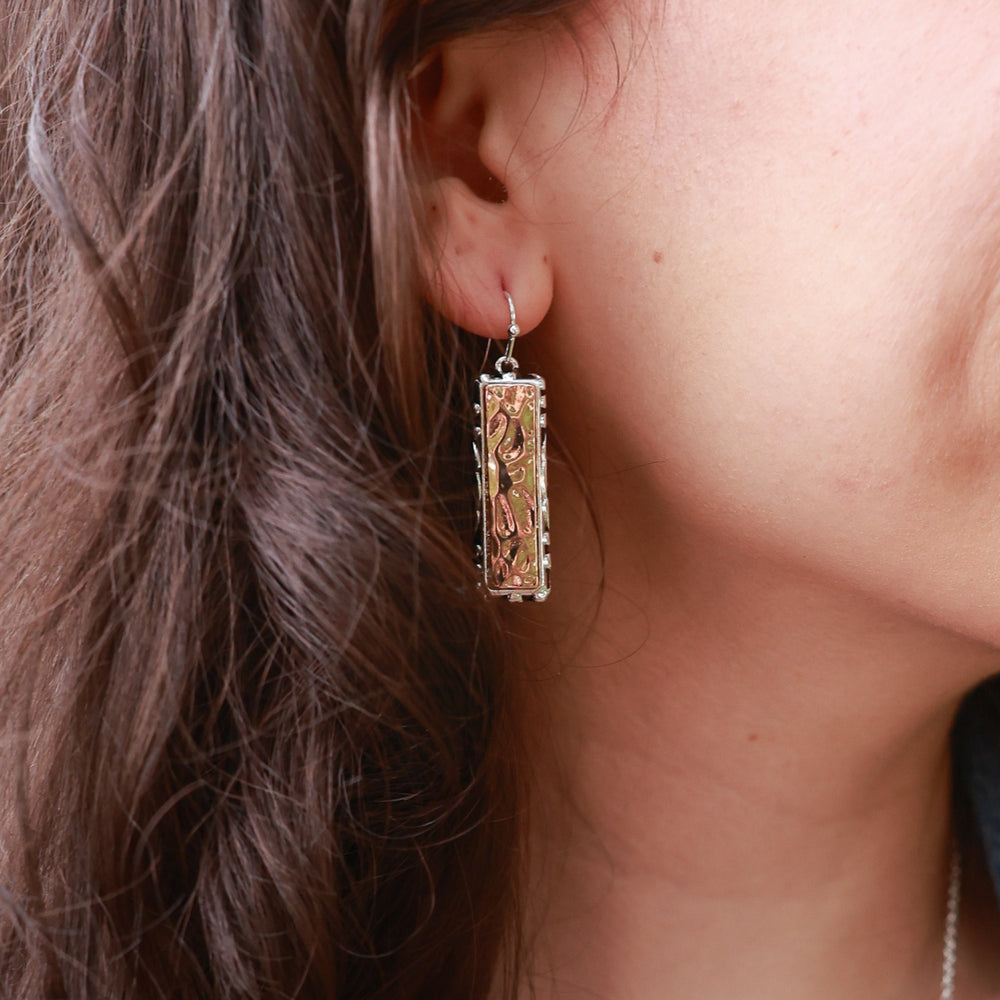 Two-Tone Bar Earrings