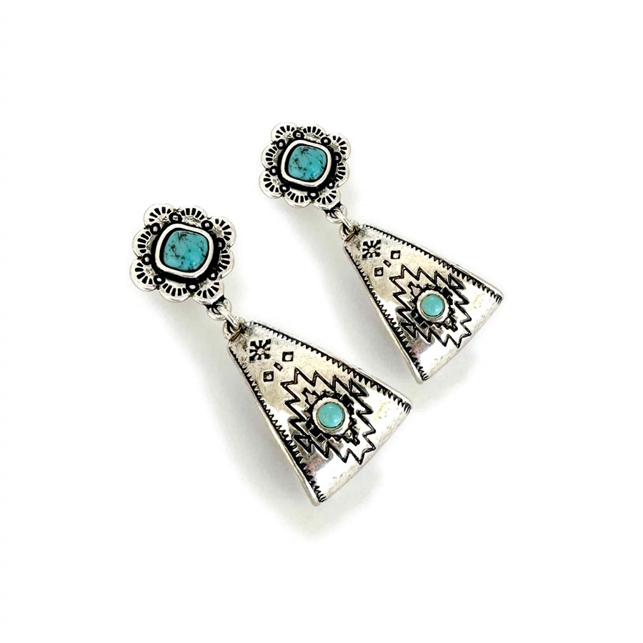 Wyo-Horse Wholesale Western Fashion Jewelry -JE464NTVStirrup-Earrings-with-Native-Embellishment