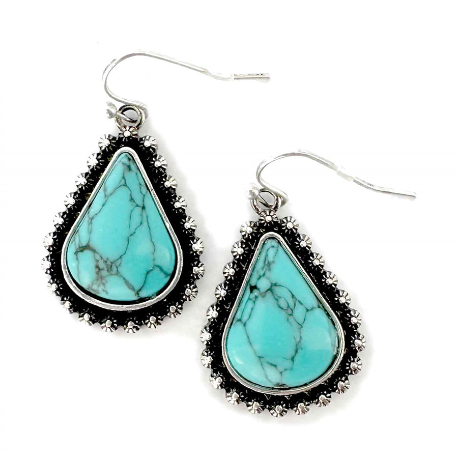 Medium Turquoise Tear Drop Earrings