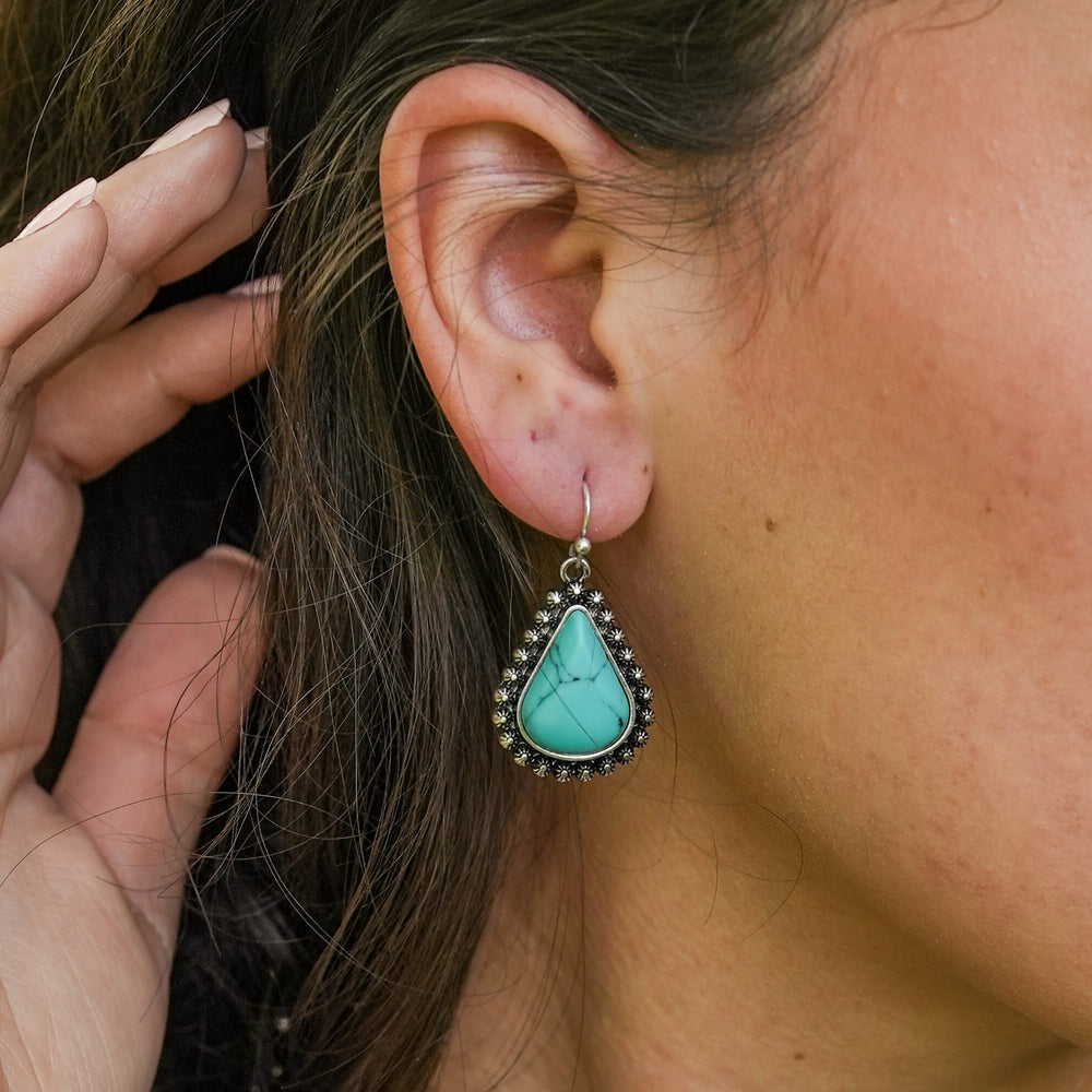 Medium Turquoise Tear Drop Earrings