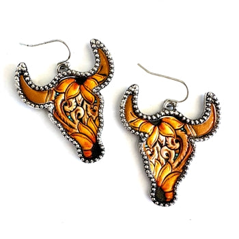 Wyo-Horse Wholesale Western Fashion Jewelry -JE466-Tooled-Stamped-Flower-Earrings