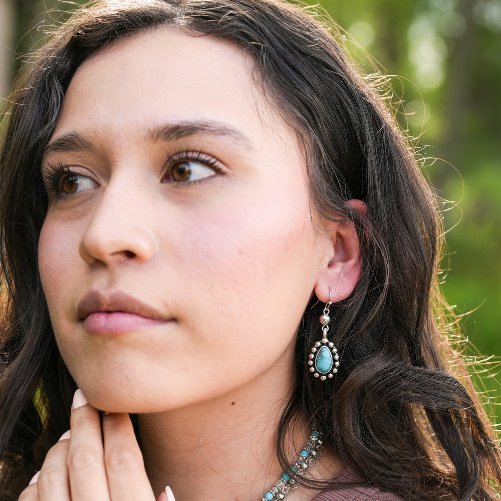 Round Rosary Earrings - AB, Ivory or Turquoise