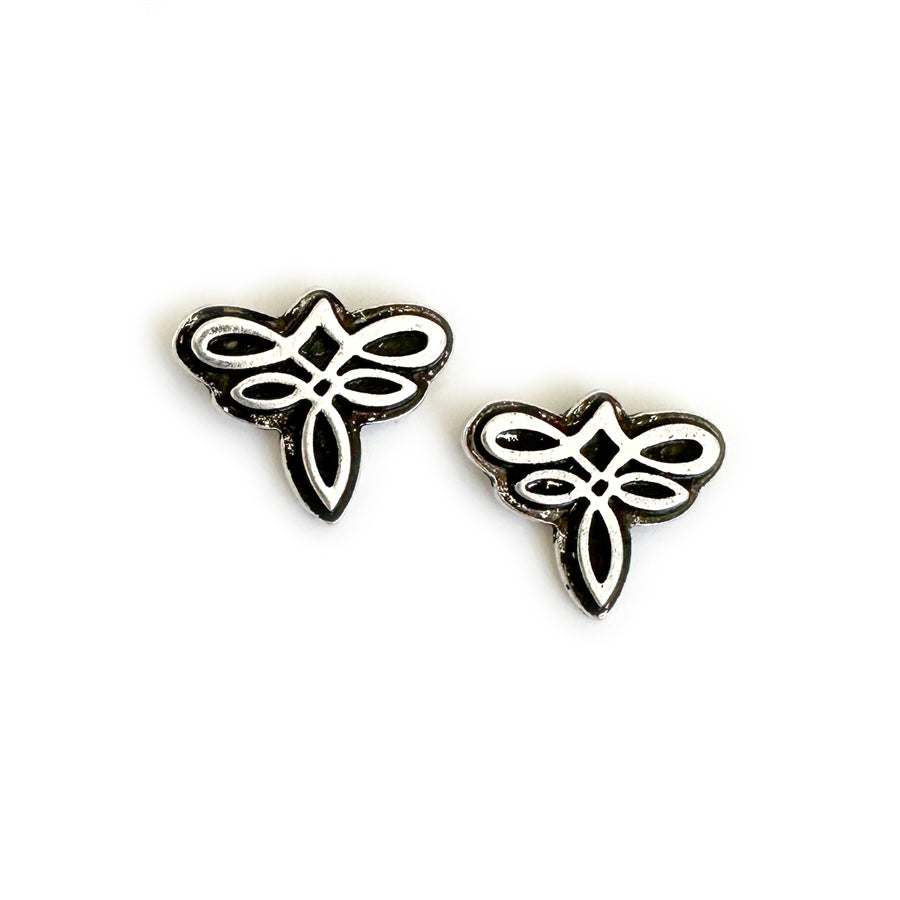 Dyecut Bootstitch Stud Earrings - Silver
