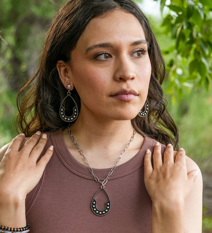 Western Teardrop Cut Bubble Earrings