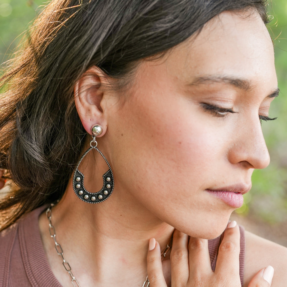 Western Teardrop Cut Bubble Earrings