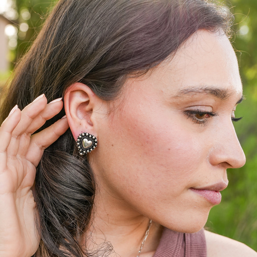 Native Heart Stud Earrings