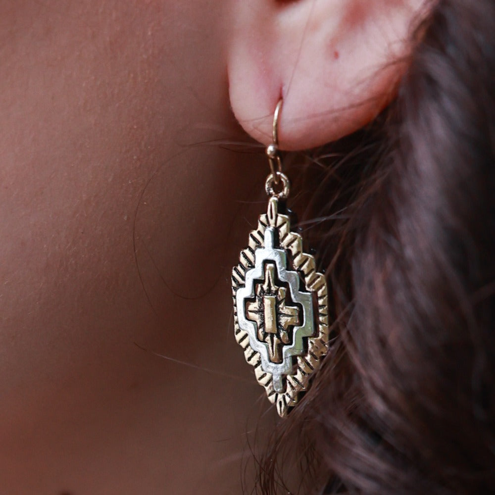 Navajo Woven Earrings - Gold or Patina