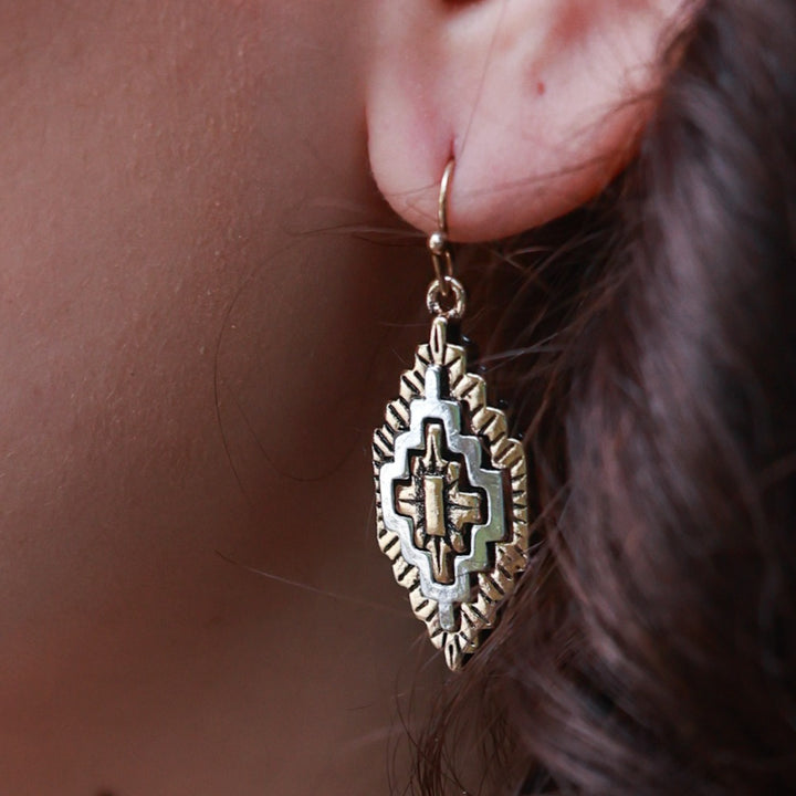 Navajo Woven Earrings - Gold or Patina