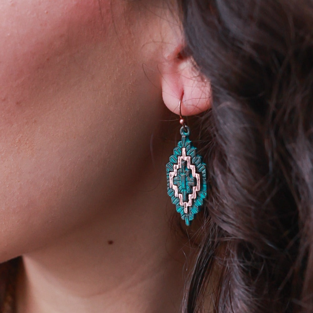 Navajo Woven Earrings - Gold or Patina
