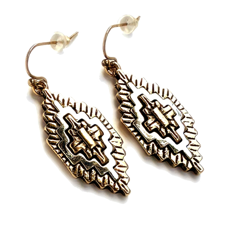Navajo Woven Earrings - Gold or Patina