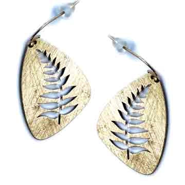 Brass Fern Earrings - Gold or Silver