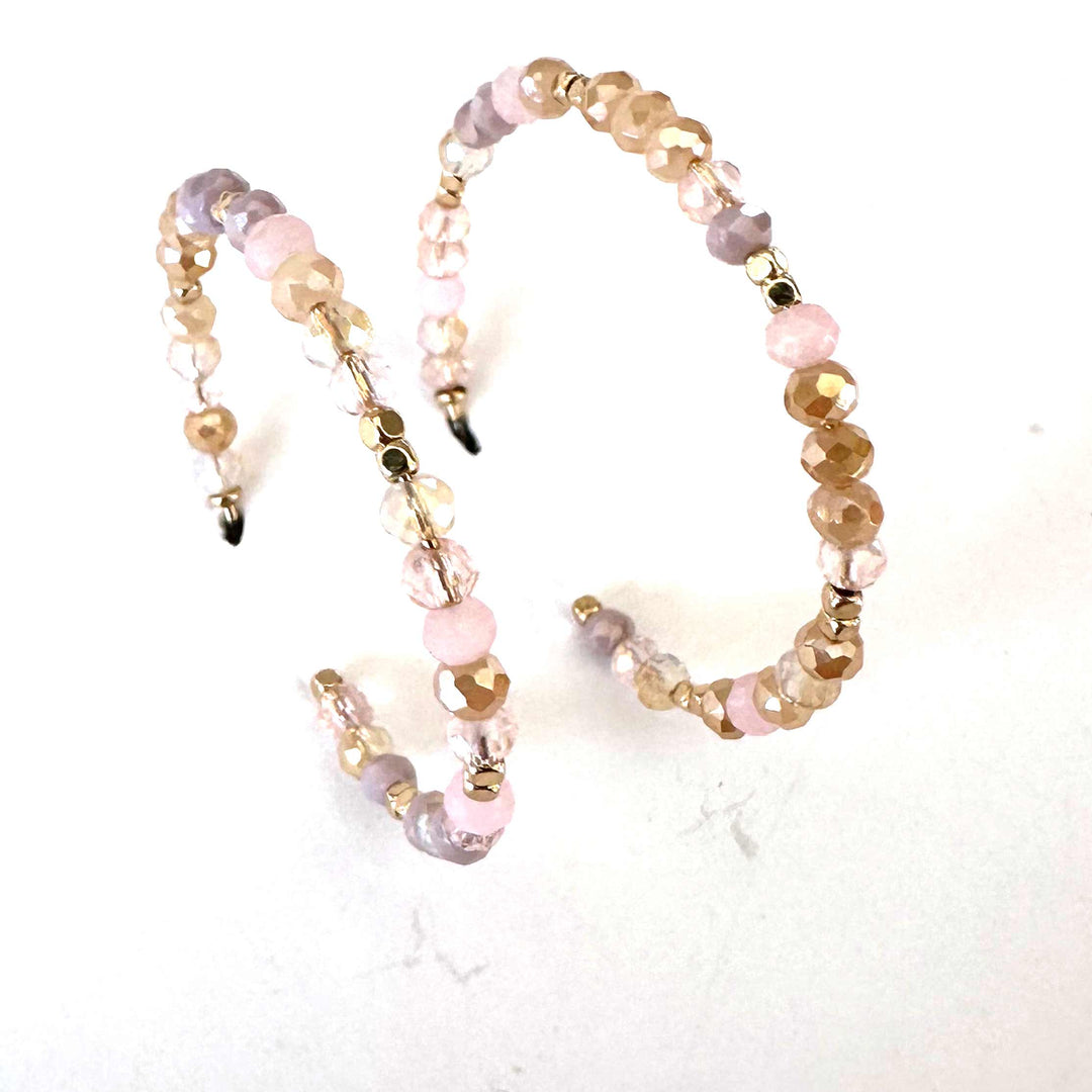 Glass Bead Hoops - Turquoise Green, Grey, Natural, Multi - Wyo-Horse - cheap cowgirl western fashion jewelry