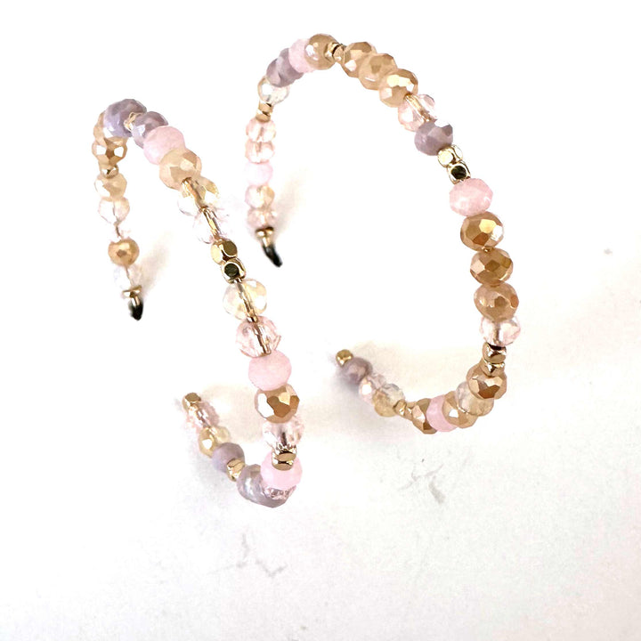 Glass Bead Hoops - Turquoise Green, Grey, Natural, Multi - Wyo-Horse - cheap cowgirl western fashion jewelry