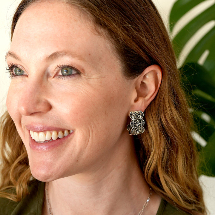 Fold Over Floral Earrings - Wyo-Horse - cheap cowgirl western fashion jewelry