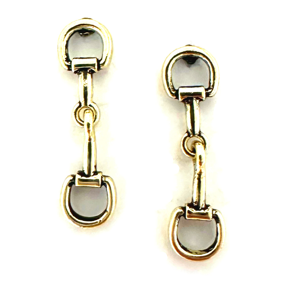 Small Double Bit Post Earrings Silver or Gold - Wyo-Horse - cheap cowgirl western fashion jewelry