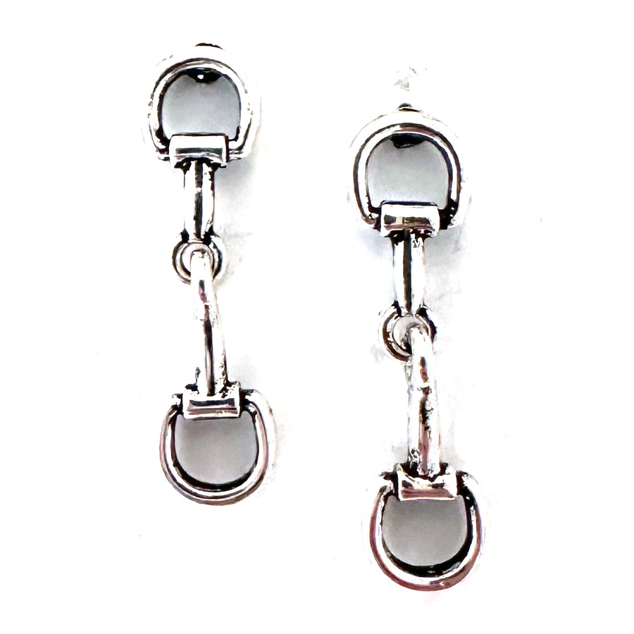 Small Double Bit Post Earrings Silver or Gold - Wyo-Horse - cheap cowgirl western fashion jewelry